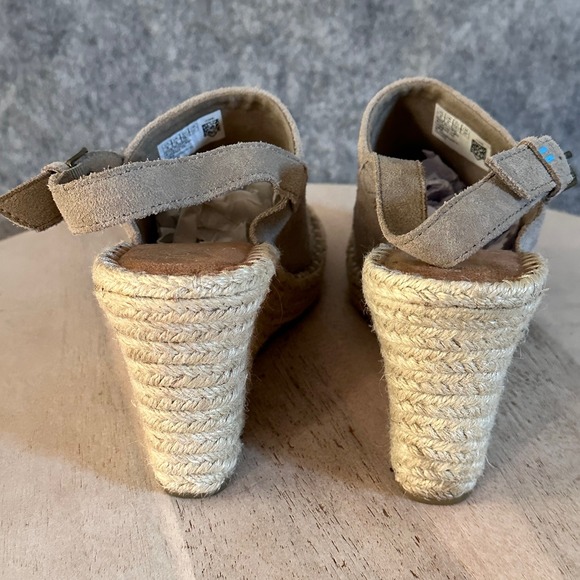 TOMS Monica Wedge Espadrilles Sandals Desert Taupe Womens Size 8 - Picture 9 of 15